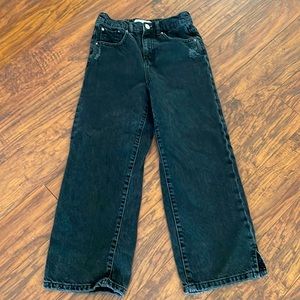 Girls Zara black denim wide leg size 10